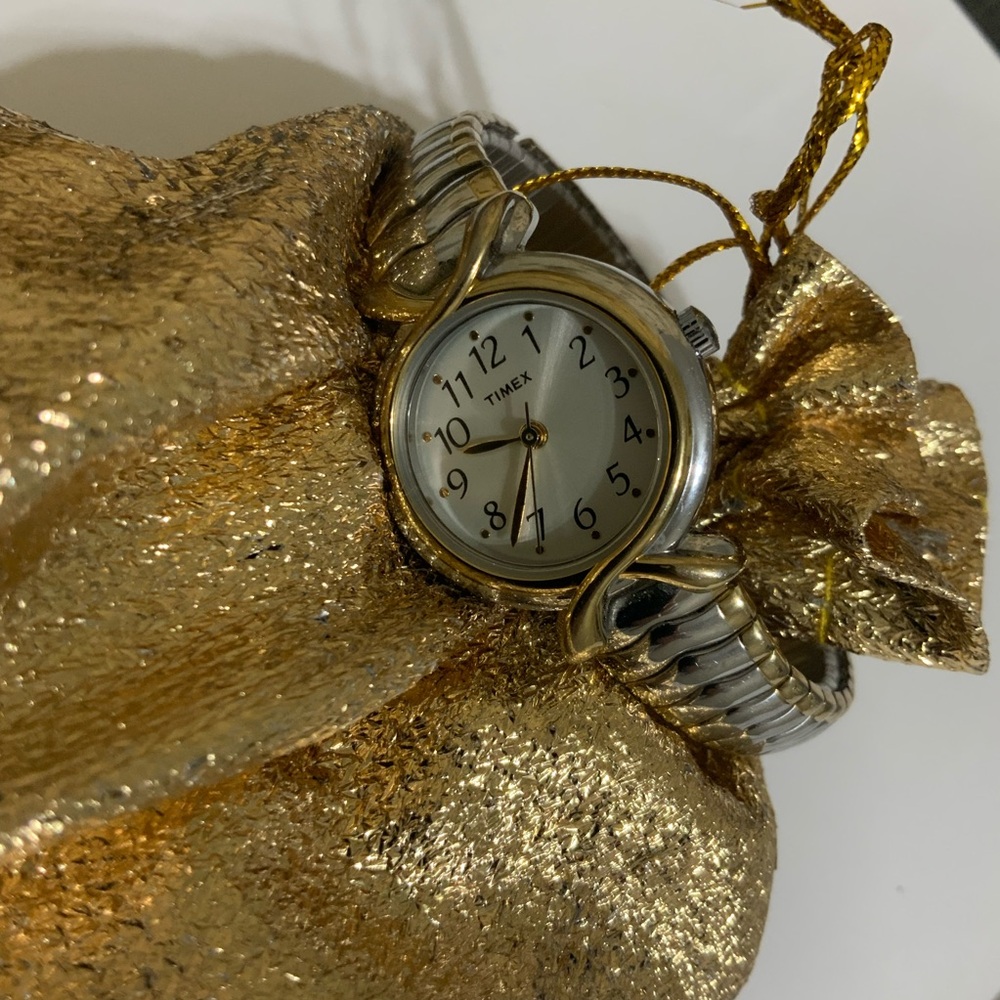 VTG Timex Silver& Gold Two-tone Watch stretch band Women’s